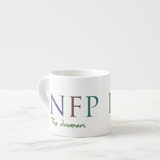 Myers-Briggs INFP The Dreamers Expresso Tasse (Vorderseite Links)