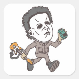 Myers Plays Guitar Quadratischer Aufkleber