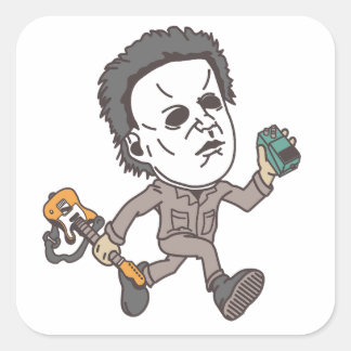 Myers Plays Guitar Quadratischer Aufkleber