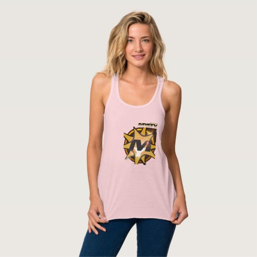 MYETV Frauenflowy-Rücklauf-Tank-Top (rosa) Tank Top (Vorderseite Vollansicht)