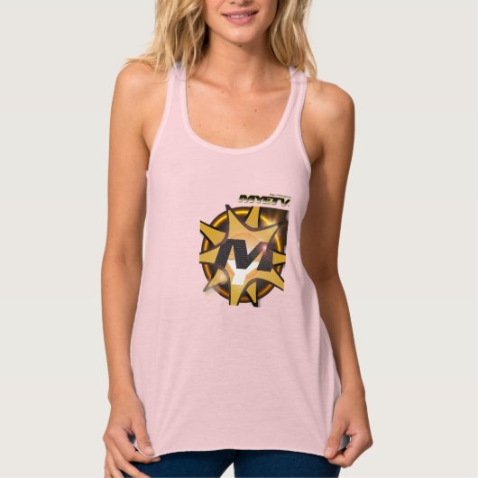 MYETV Frauenflowy-Rücklauf-Tank-Top (rosa) Tank Top (Vorderseite)