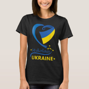 Mykolaiv Ukraine Nationalflagge Herz-Emblem Wappen T-Shirt