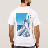Mykonos Atemberaubend Blue Sea Poster T-Shirt (Rückseite)