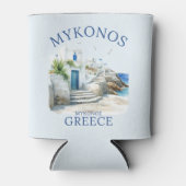 Mykonos Coastal Fantasy in Watercolor Dosenkühler (Vorderseite)
