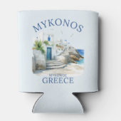 Mykonos Coastal Fantasy in Watercolor Dosenkühler (Rückseite)