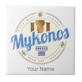 Mykonos Cyclades Islands Griechenland Vintag Souve Fliese