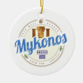 Mykonos Cyclades Islands Griechenland Vintag Souve Keramik Ornament