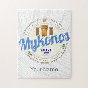 Mykonos Cyclades Islands Griechenland Vintag Souve Puzzle