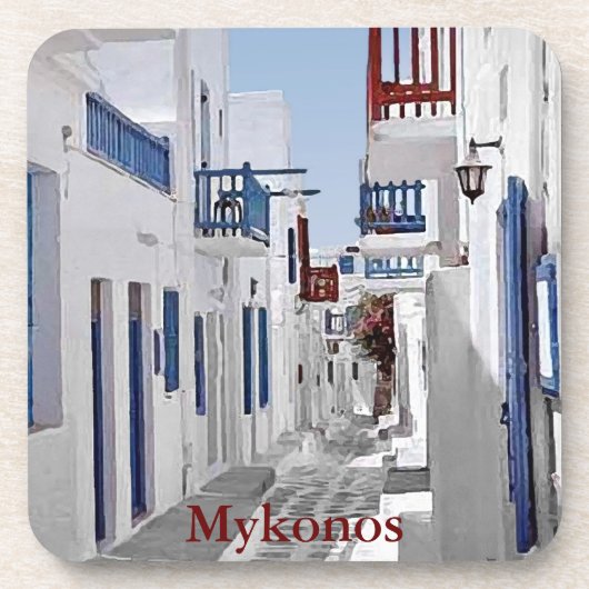 Mykonos Getränkeuntersetzer (Vorderseite)