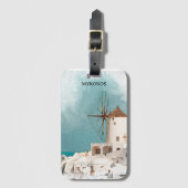 Mykonos Greece Alefkandra Windmill Gepäckanhänger (Vorderseite Vertikal)
