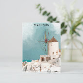 Mykonos Greece Alefkandra Windmill Postkarte (Stehend Vorderseite)