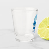 Mykonos Greece Blue Minimalist Travel Art Schnapsglas (Links)