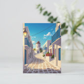 Mykonos Greece Cyclades Travel Windmill Postkarte (Stehend Vorderseite)