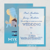 Mykonos Greece Map Reiseplakat Einladung (Vorne/Hinten)