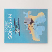 Mykonos Greece Map Reiseplakat Puzzle (Horizontal)