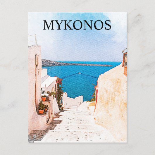 Mykonos Greece Ocean View Travel Postkarte (Vorderseite)