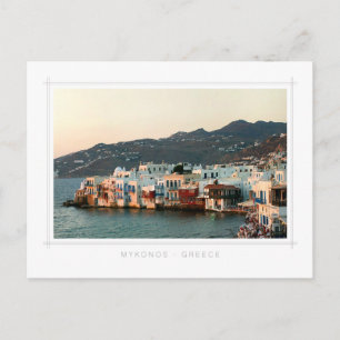 Mykonos Greece Sunset in Little Venice Postkarte