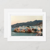 Mykonos Greece Sunset in Little Venice Postkarte (Vorne/Hinten)