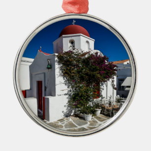 Mykonos Greece Travel - Church Café Europe Tourism Ornament Aus Metall