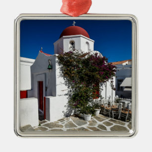 Mykonos Greece Travel - Church Café Europe Tourism Ornament Aus Metall
