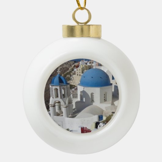 Mykonos Greece Travel Keramik Kugel-Ornament (Vorderseite)