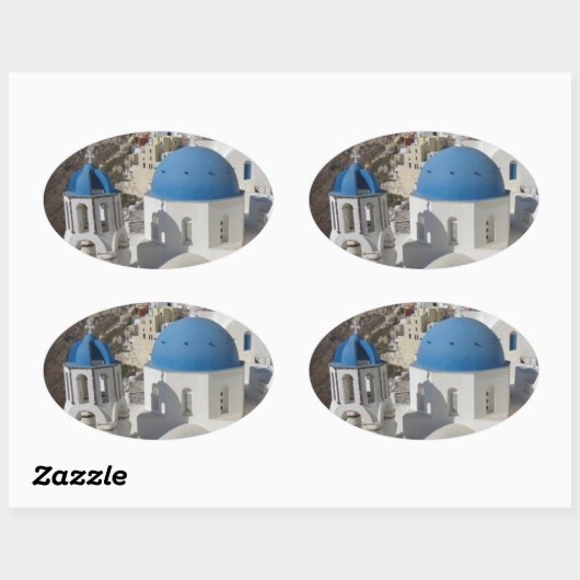 Mykonos Greece Travel Ovaler Aufkleber (Blatt)