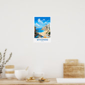 Mykonos Greece Travel Print Poster (Küche)