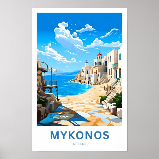 Mykonos Greece Travel Print Poster (Vorne)