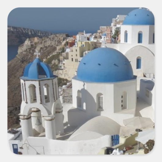 Mykonos Greece Travel Quadratischer Aufkleber (Vorderseite)