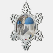 Mykonos Greece Travel Schneeflocken Zinn-Ornament (Rechts)