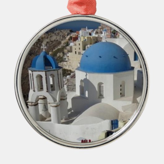 Mykonos Greece Travel Silbernes Ornament (Vorne)
