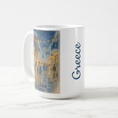 Mykonos Greece Watercolor Kaffeetasse (Vorderseite Links)