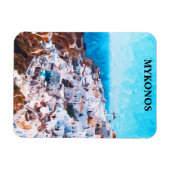 Mykonos Griechenland Aquarellmalerei Magnet (Horizontal)