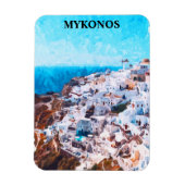 Mykonos Griechenland Aquarellmalerei Magnet (Vertikal)
