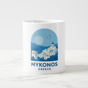 Mykonos Griechenland Blau Minimalistische Reise Ku Jumbo-Tasse