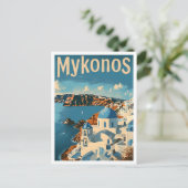 Mykonos Griechenland Classic Art Retro Vintage Rei Postkarte (Stehend Vorderseite)