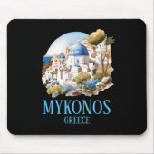 Mykonos Griechenland Griechische Insel Vintage Rei Mousepad (Vorne)