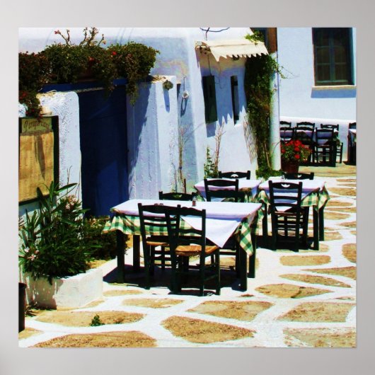 Mykonos, Griechenland, griechische Inseln, Café Poster (Vorne)