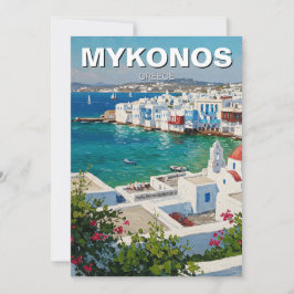 Mykonos Griechenland Griechische Inseln Little Ven Feiertagskarte