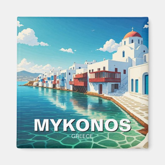 Mykonos Griechenland Griechische Inseln Magnet (Vorne)