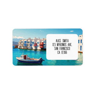 Mykonos-Griechenland-Inseln Adressaufkleber