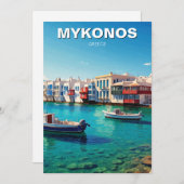 Mykonos-Griechenland-Inseln Feiertagskarte (Vorne/Hinten)