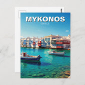 Mykonos-Griechenland-Inseln Postkarte (Vorne/Hinten)