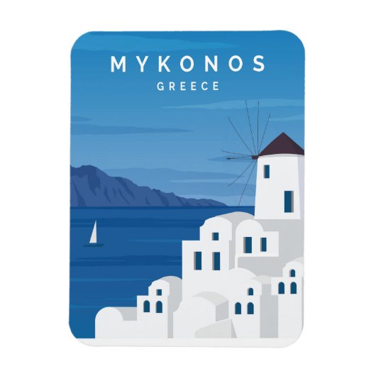 Mykonos Griechenland Magnet (Vertikal)