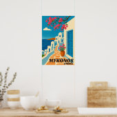 Mykonos Griechenland Meer Reise Poster (Küche)