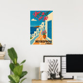 Mykonos Griechenland Meer Reise Poster (Heimbüro)