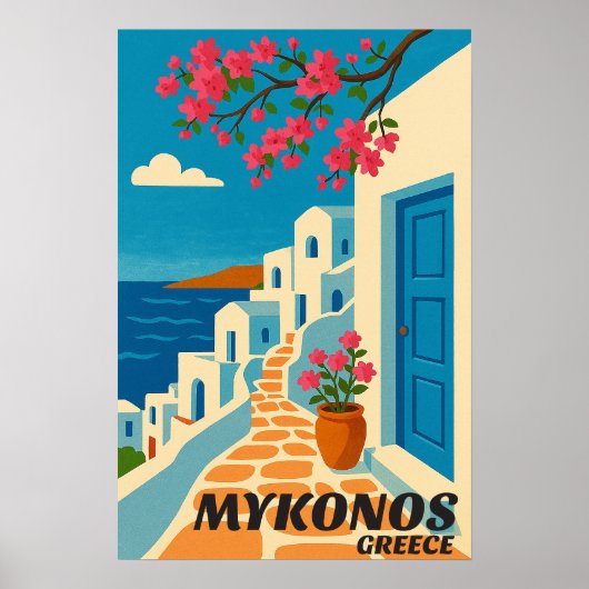 Mykonos Griechenland Meer Reise Poster (Vorne)