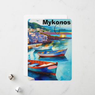 Mykonos Griechenland Reise Postkarten Kunst, Mykon