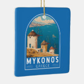 Mykonos Griechenland Reisen Kunstemblem Keramikornament (Rechts)