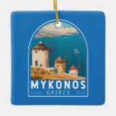 Mykonos Griechenland Reisen Kunstemblem Keramikornament (Vorderseite)